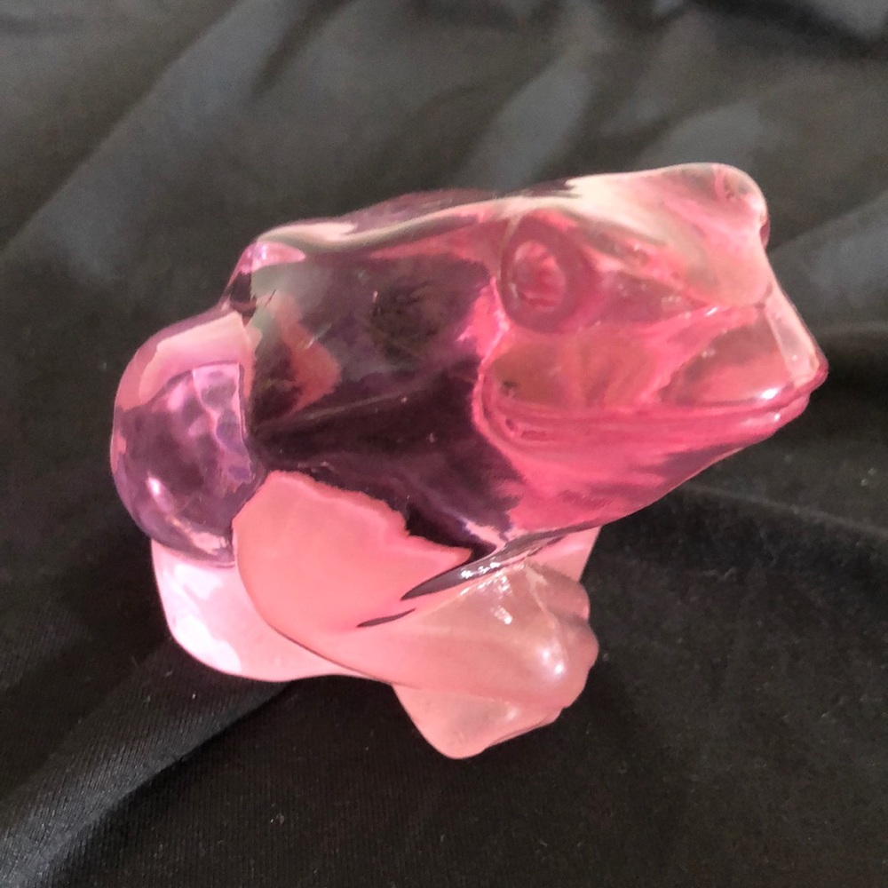 COPY - Fenton Frog figurine Pink clear glass.Cute Critter figure Frog Collectab…